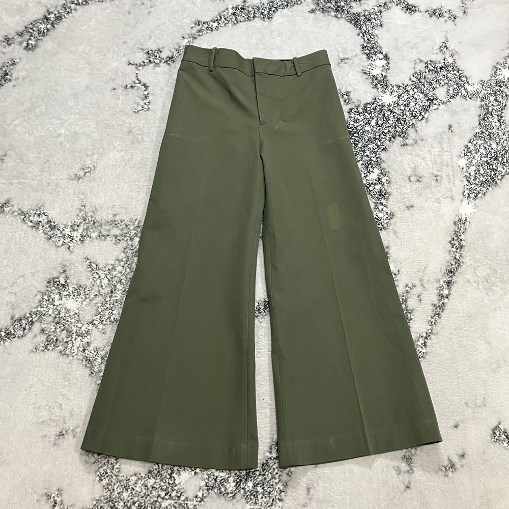 Frame Wide Leg Pants Womens Size 4 Olive Green High Rise Trouser NWOT‎